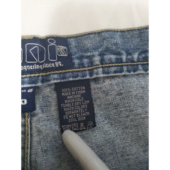 Kani Mens Cargo Jean Shorts Blue Size 40 Cotton Blend Button Zip Pockets - Picture 7 of 12